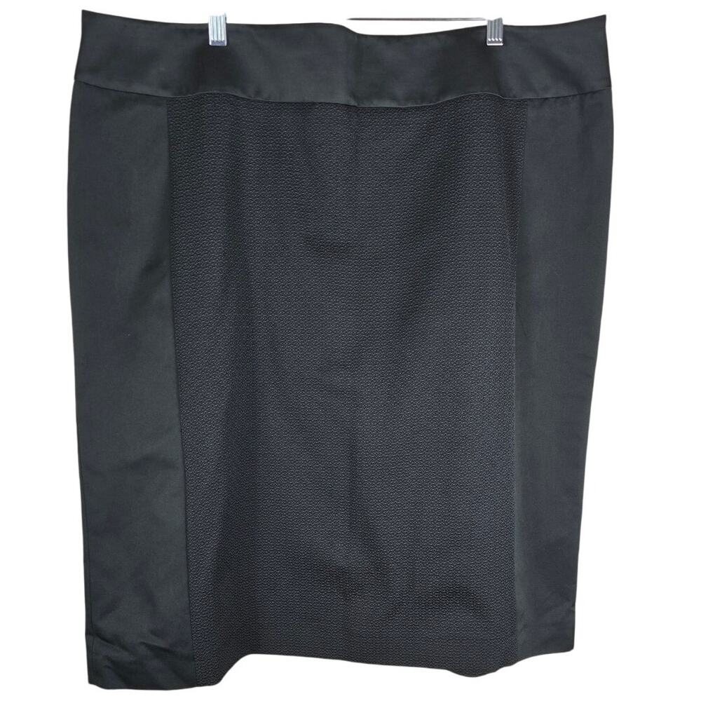 Voyage by Marina Rinaldi Black Wool Blend Business Women's Skirt 31 US 22